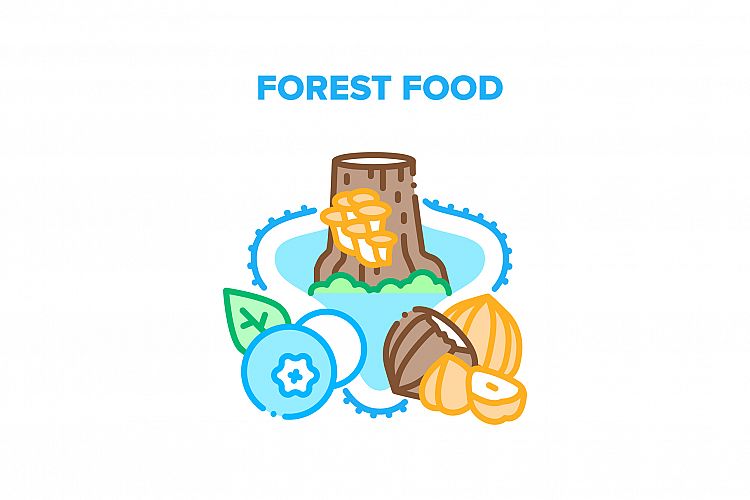 Forest Food Vector Concept Color Illustration example image 1