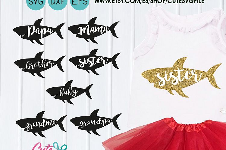 Shark silhouette svg, Fish svg, Shark Birthday, Mommy shark svg, Daddy shark, Baby shark, sister shark, brother shark, Family shark svg
