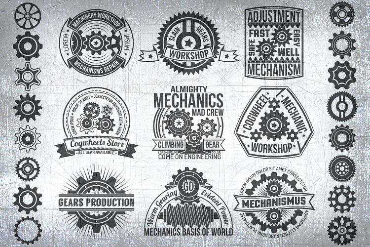 Gears logo template set