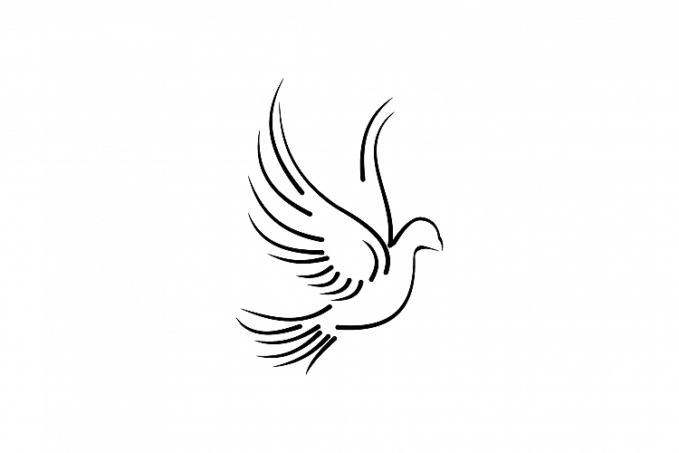 pigeon line art for wedding and boutique logo design