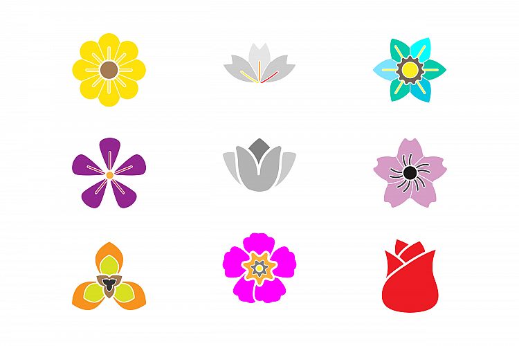 Abstract flower symbols