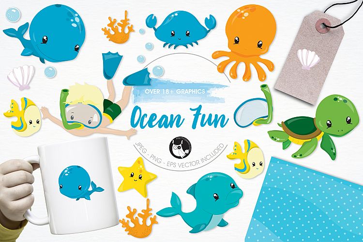 Ocean Fun  graphics and illustrations