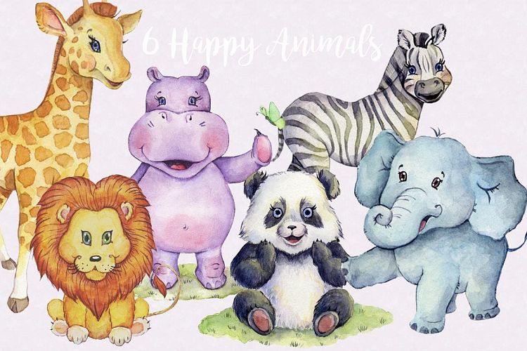 Watercolor Animals Clipart Images by Whimseez