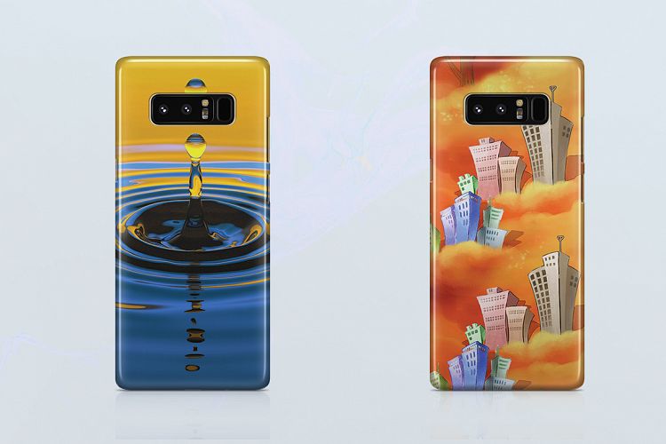 Samsung Galaxy Note 8 3d Case Mockup Back View