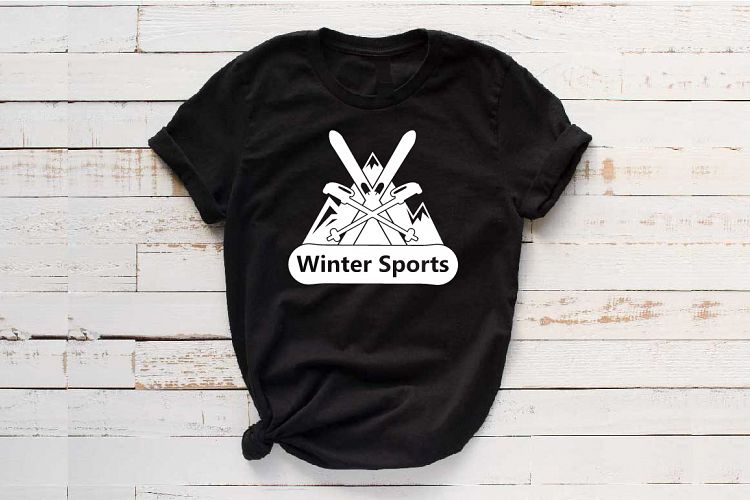Winter Sports Logo Mountains Ski Side svg 1066s