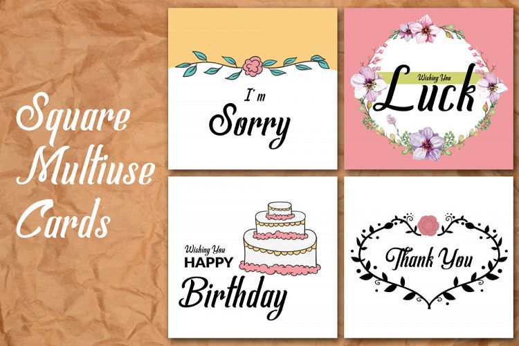 Square Multiuse Wishing Cards