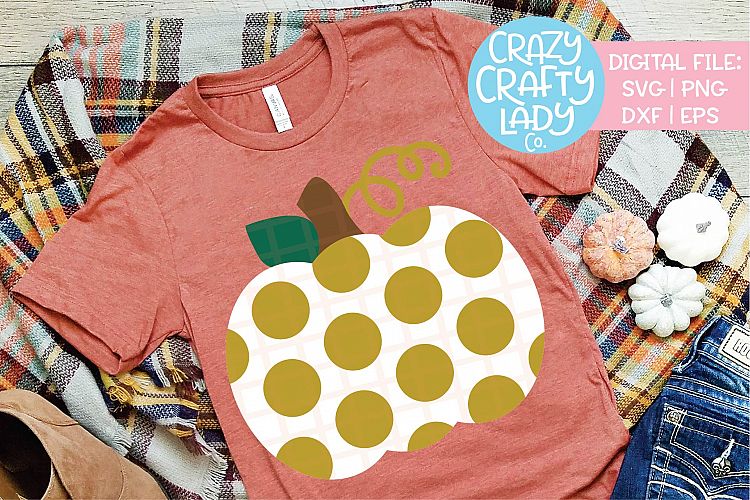 Polka Dot Pumpkin SVG DXF EPS PNG Cut File