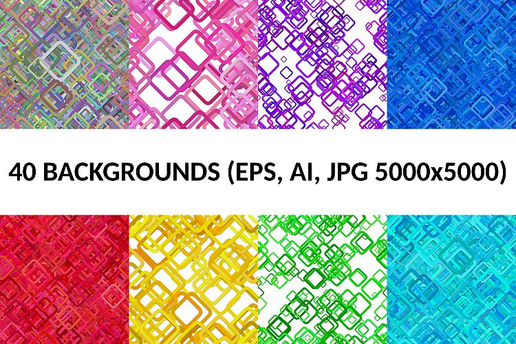 40 Seamless Square Backgrounds (AI, EPS, JPG 5000x5000)