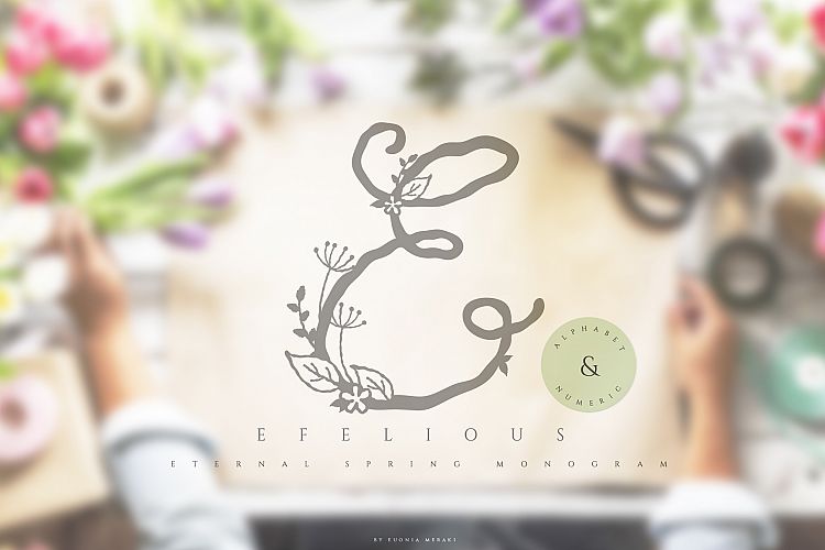 Efelious - floral monogram set