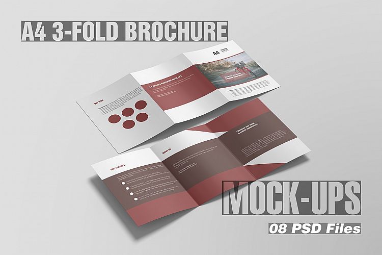 A4 Trifold Brochure Mockup