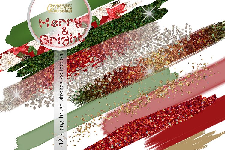 Merry and Bright paint brush strokes collection
