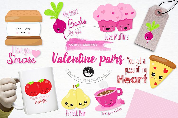 Valentine Pairs graphics and illustrations