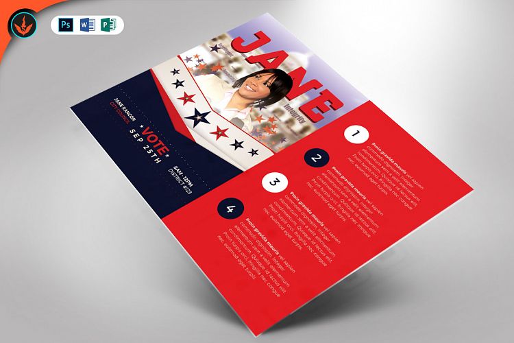 Political Flyer Photoshop, Word, Publisher Template 5