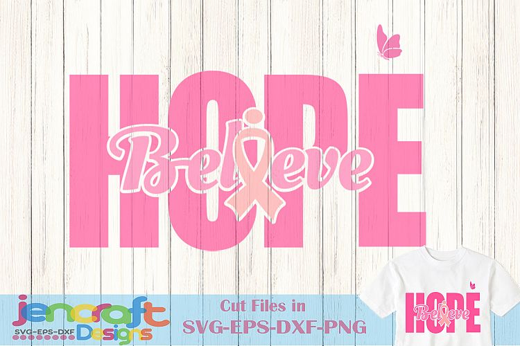 Breast Cancer Awareness Ribbon Believe Hope