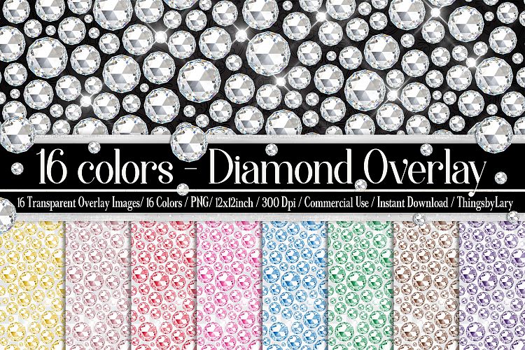16 Seamless Real Diamond Gemstone Rhinestone Overlay Images