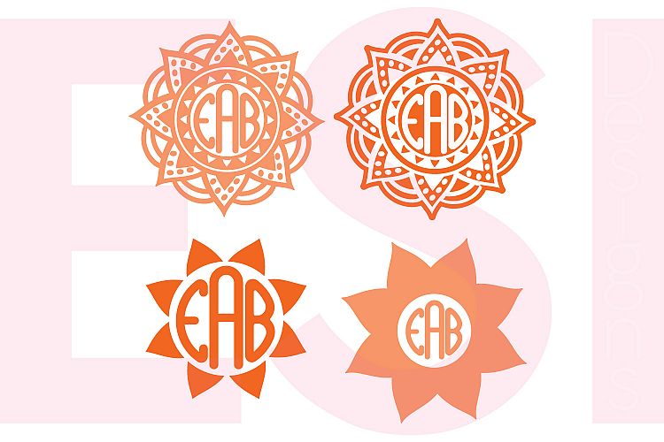 Mandala Flower Monogram Design