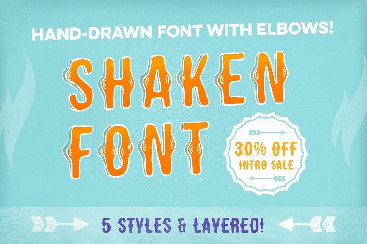 Shaken Font 5 Styles [30% off!]