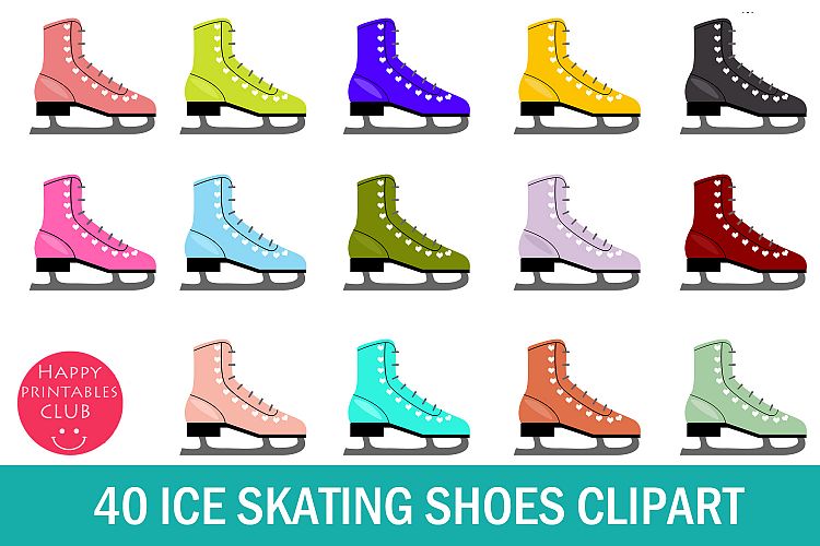40 Ice Skating Shoes Clipart