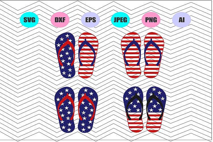 Patriotic Flip Flops Svg Vector File Cricut Design Vinly