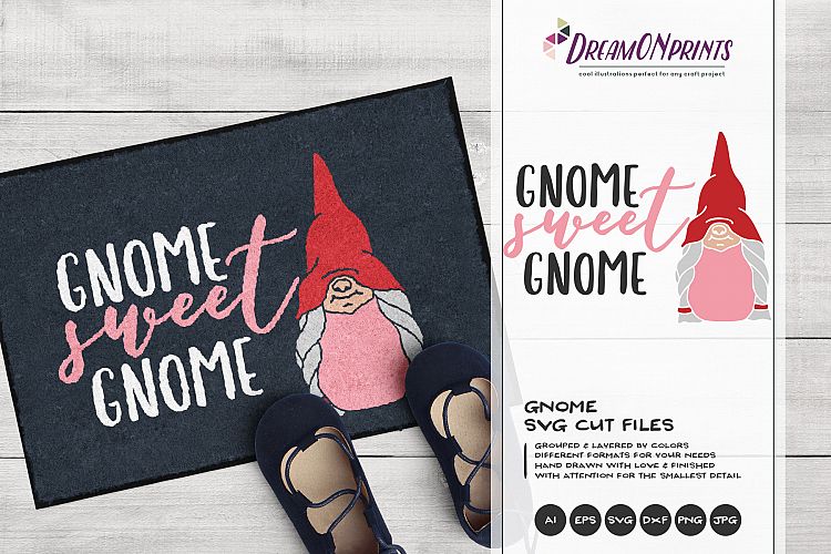 Download Gnome Sweet Gnome SVG - Home SVG Cut File (190352) | Cut ...