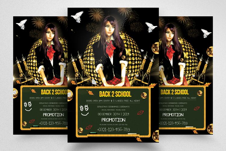 Back to School Party Flyer Template
