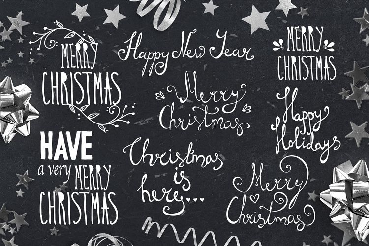 Hand Lettering Christmas Overlays