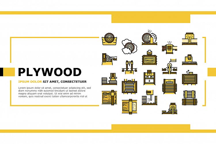 Plywood Production Landing Header Vector example image 1