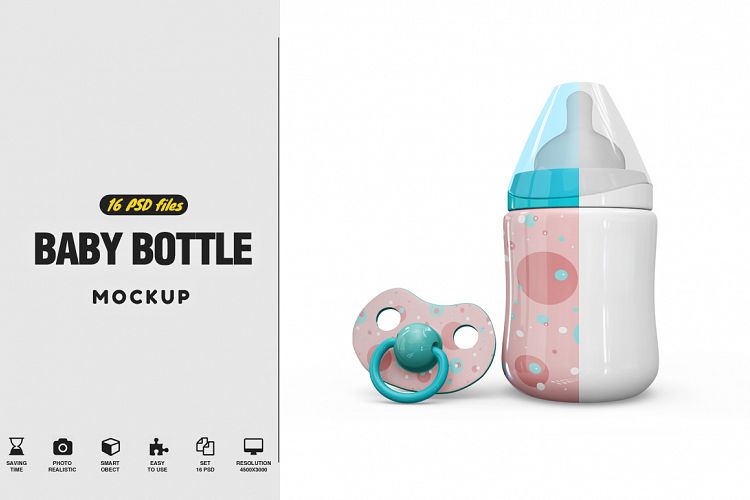 Baby Bottle and Pacifier Vol.2 Mockup