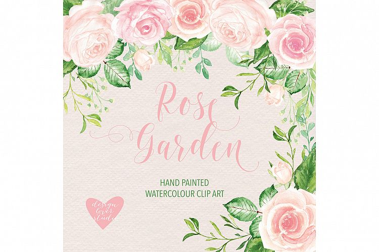 Watercolor Rose Garden clipart