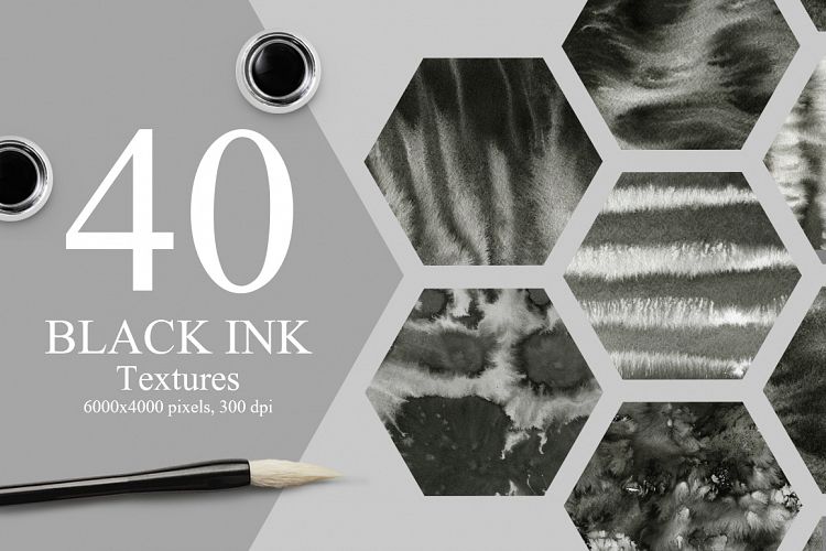 40 Black Ink Textures