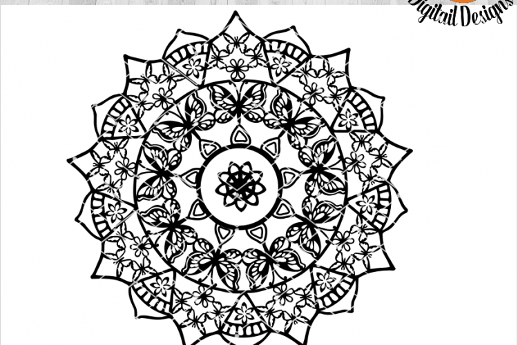 Download Butterfly Mandala SVG - png - eps - dxf - ai - fcm - Zentangle SVG - Silhouette - Cricut - Scan ...