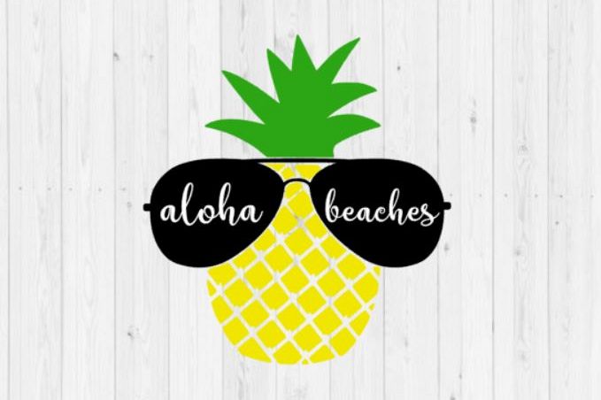 Pineapple SVG, digital download, instant download, summer svg, aloha beaches, aloha beaches SVG, beach SVG, cut file, dxf, png