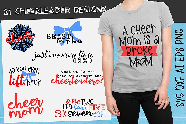 21 Fun Cheerleader Designs - SVG