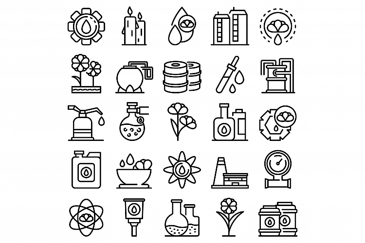 Canola icons set, outline style example image 1