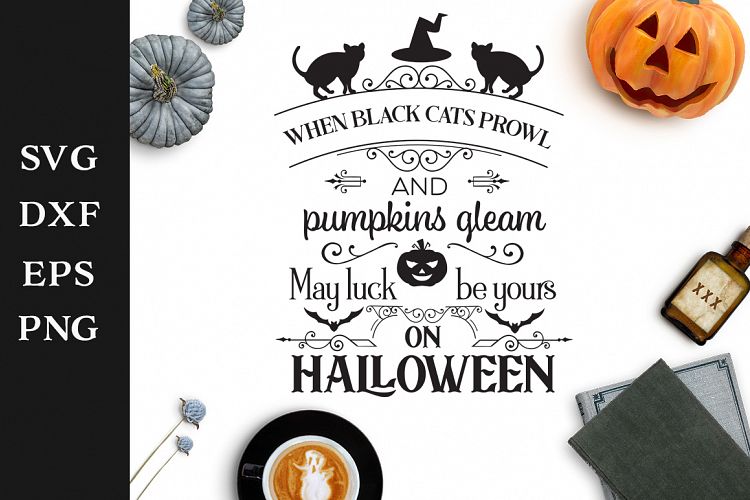 Black Cats Halloween Sign SVG Cut File