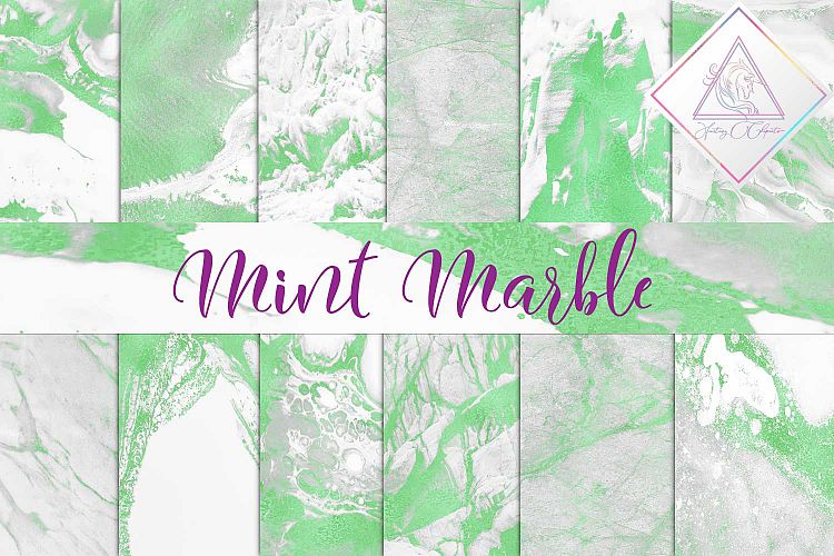 Mint Marble Digital Paper