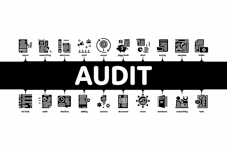 Audit Finance Report Minimal Infographic Banner Vector