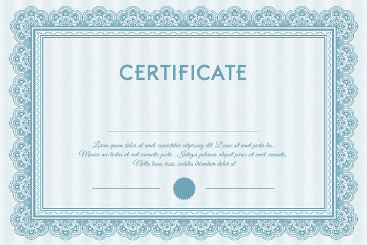 Certificate vintage ornamental frame vector