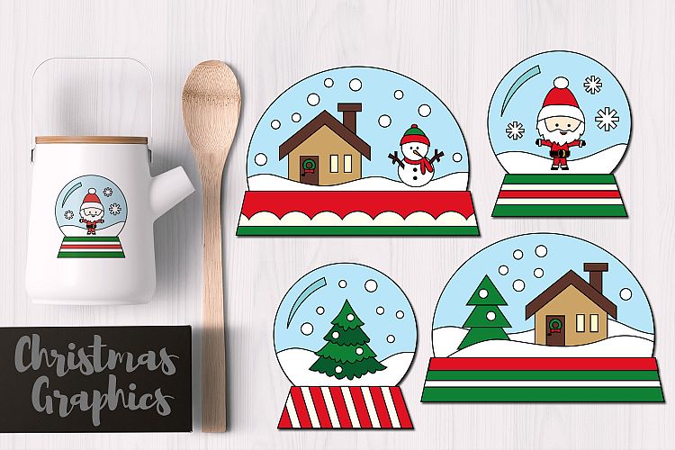 Simple Christmas Snowglobes Clip art Graphics