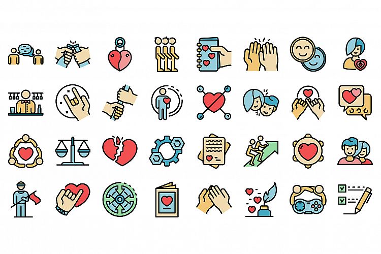 Trust icons set vector flat example image 1