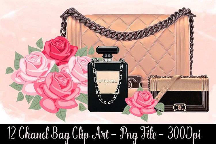 12 Painted Separated Luxury Bag Clip Arts, Fashion Clip Arts