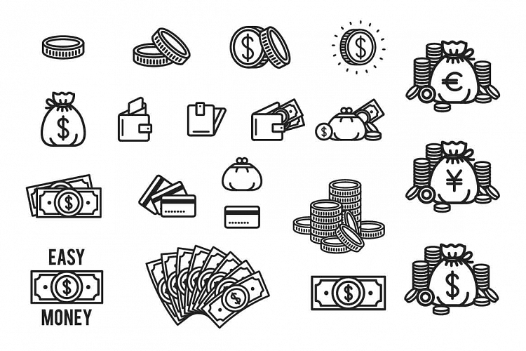 20 Money icon set on white background