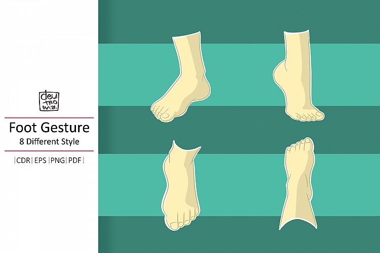 Cartoon Foot Gesture Vector - EPS CDR PDF PNG