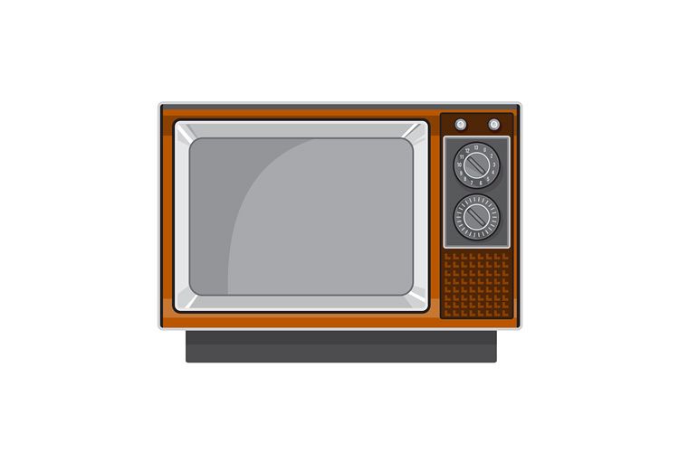 Vintage Television Set 1970s Retro Style