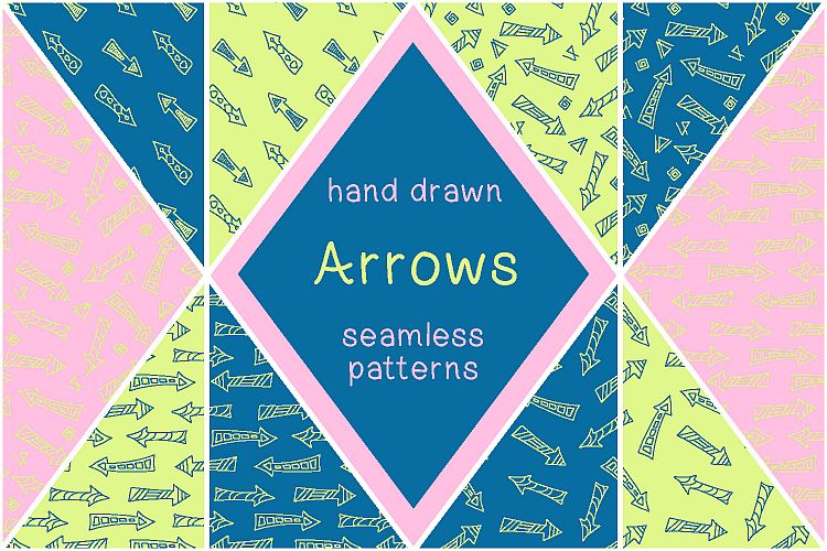 Hand drawn arrows - vector patterns