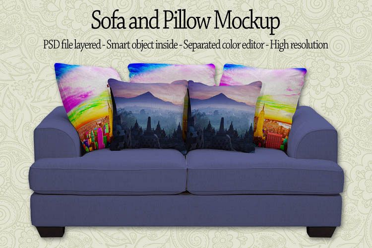 Sofa with Pillow Mockup