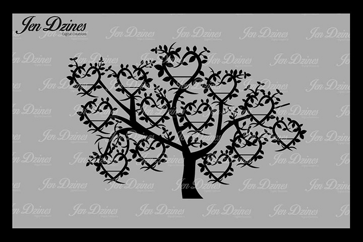 Family Tree 13 Names SVG DXF EPS PNG example image 1