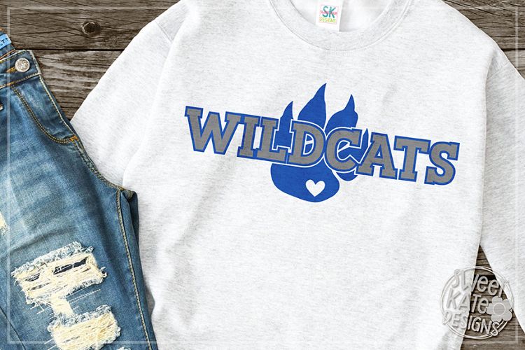 Wildcats with Paw SVG DXF EPS PNG JPG