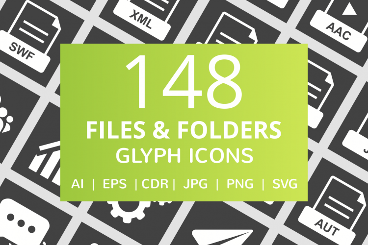 148 Files   Folders Glyph Inverted Icons