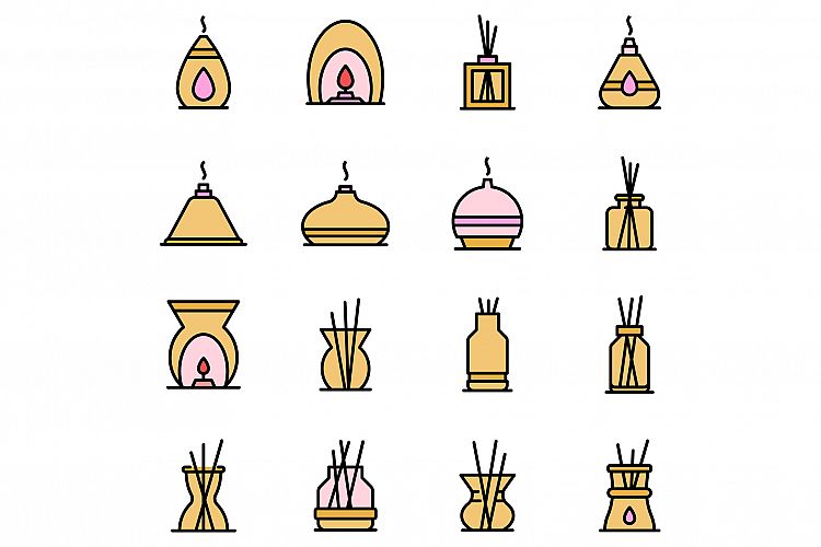 Diffuser icons set vector flat example image 1